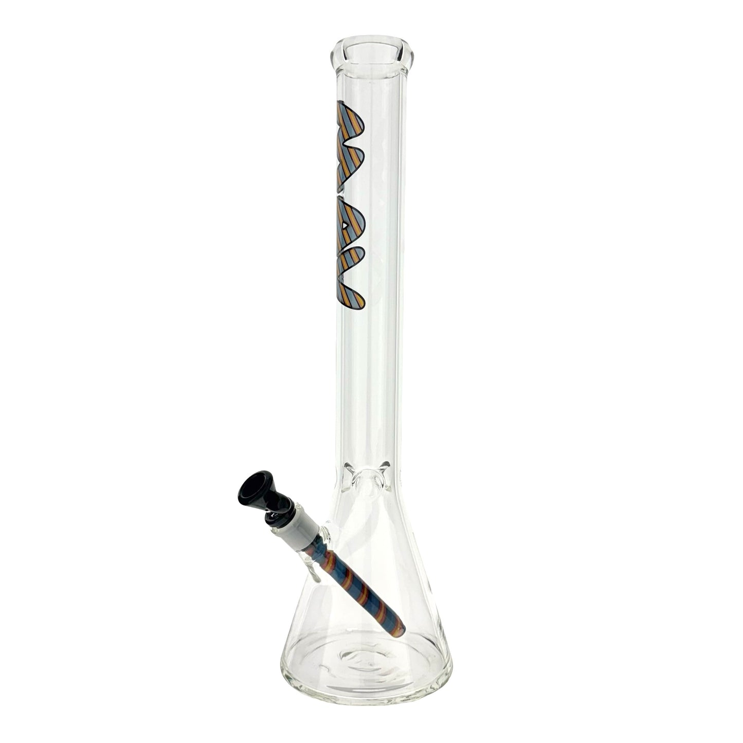 18" 5mm Classic Beaker Bong wigwag stem match fire