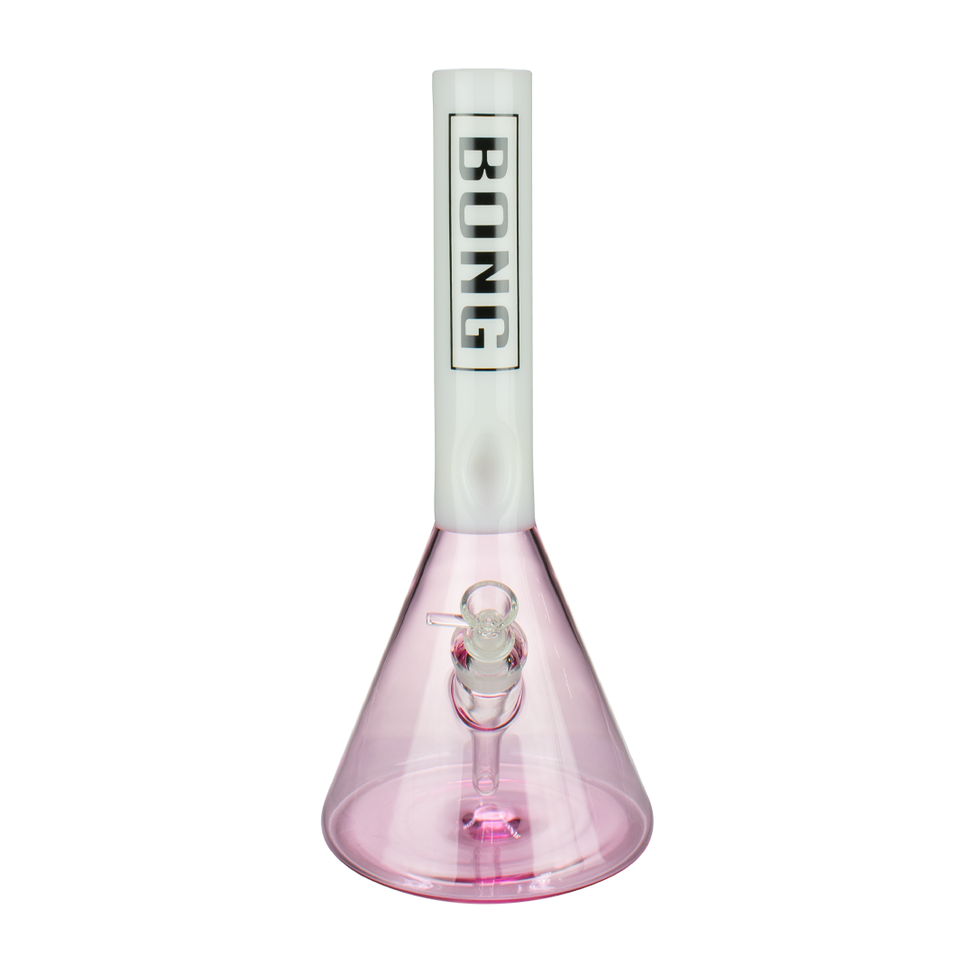 BONG 17" Massive Beaker Base Bong White Pink
