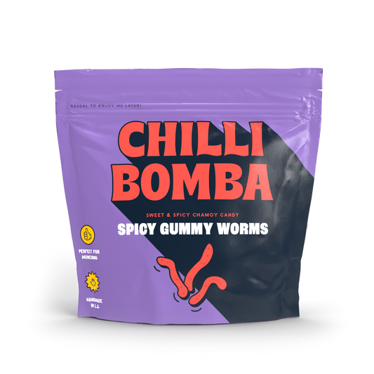 Chilli Bomba Spicy Gummy Worms 8oz