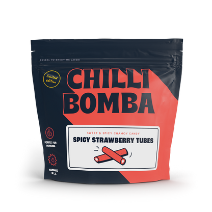 Chilli Bomba Spicy Strawberry Tubes 4oz