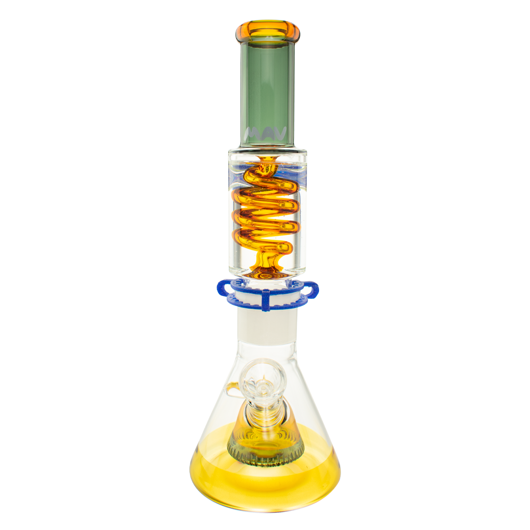 Gold and Transparent Black Slitted Pyramid Beaker Freezable Coil System