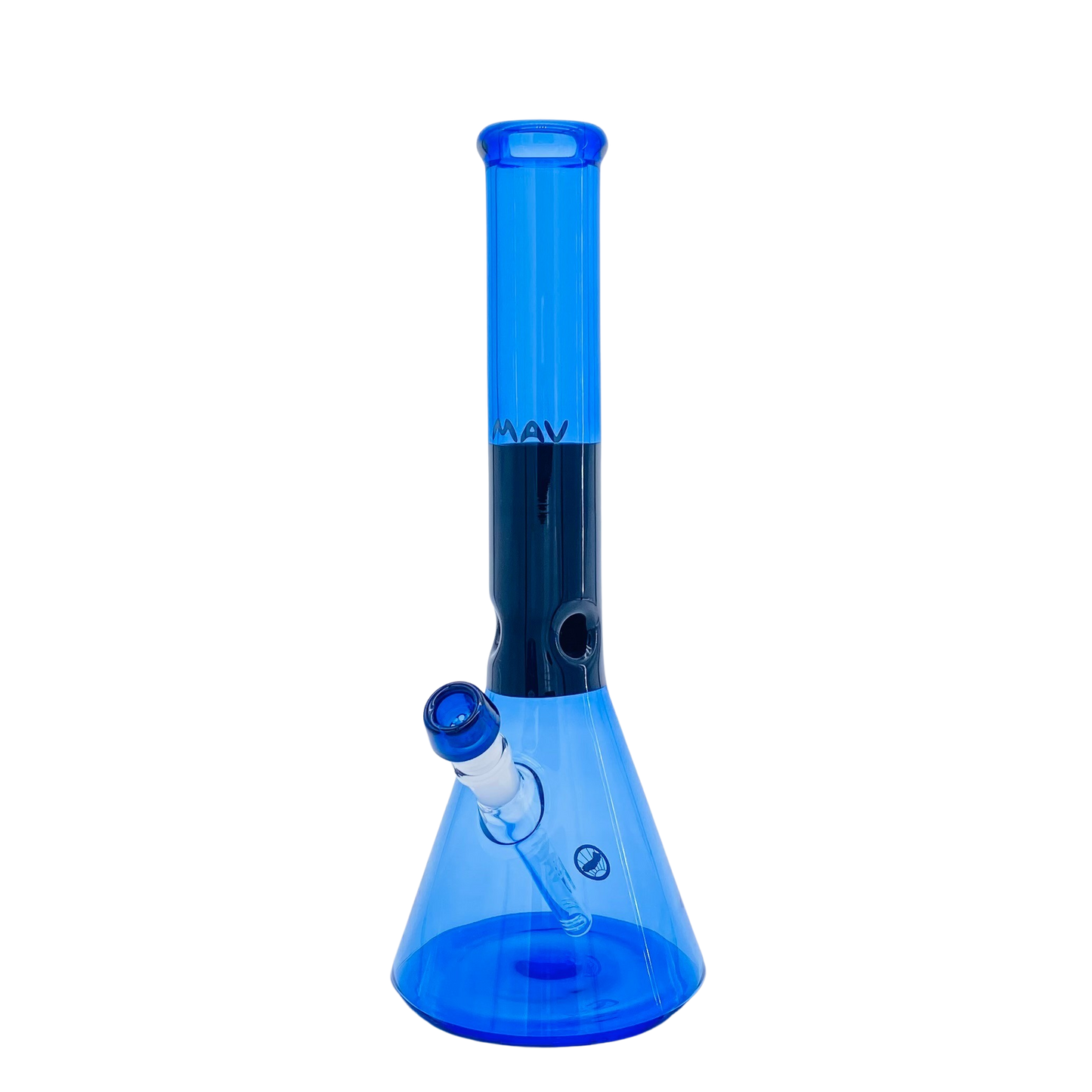 15" x 5mm Beaker Bong Black & Blue