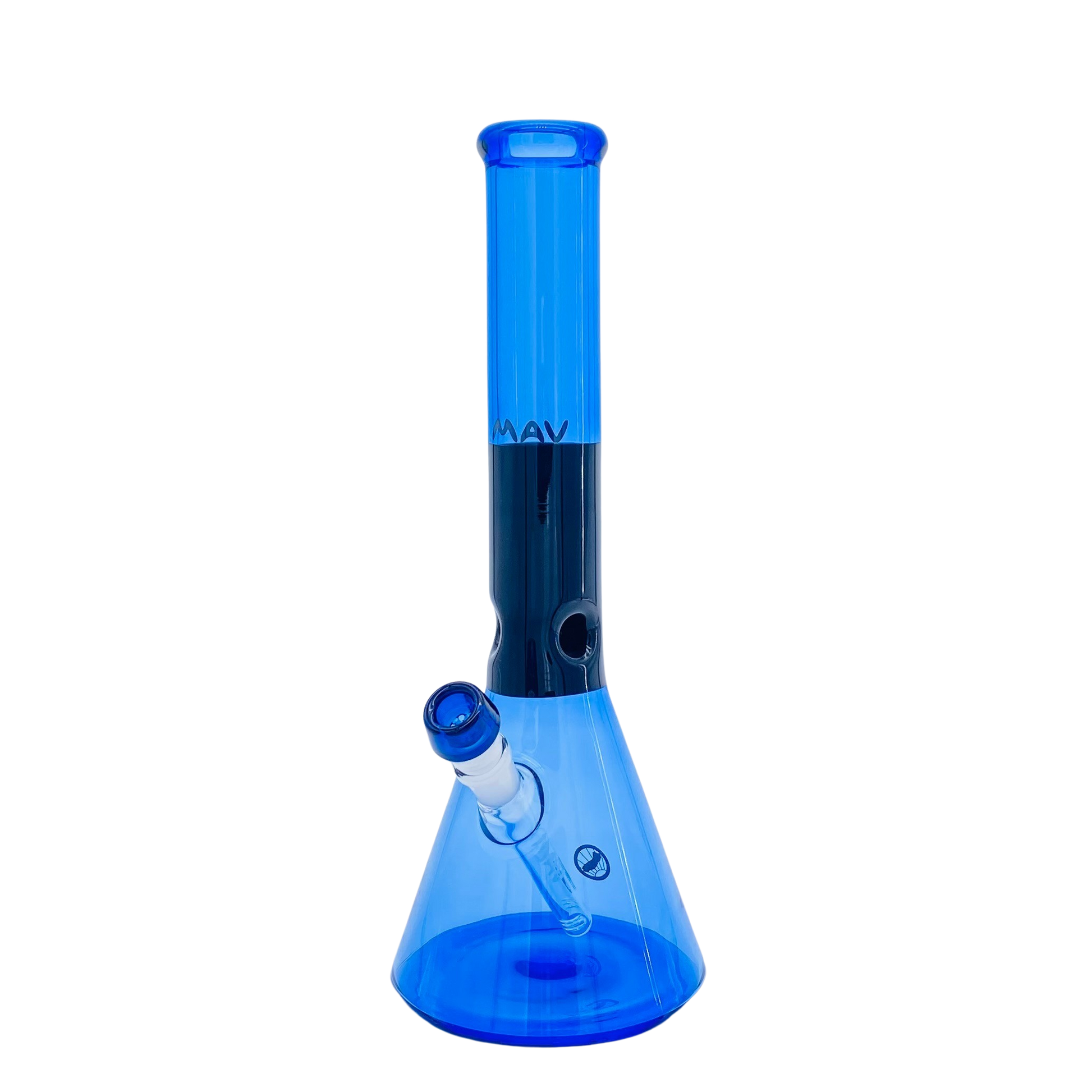 15" x 5mm Beaker Bong Black & Blue