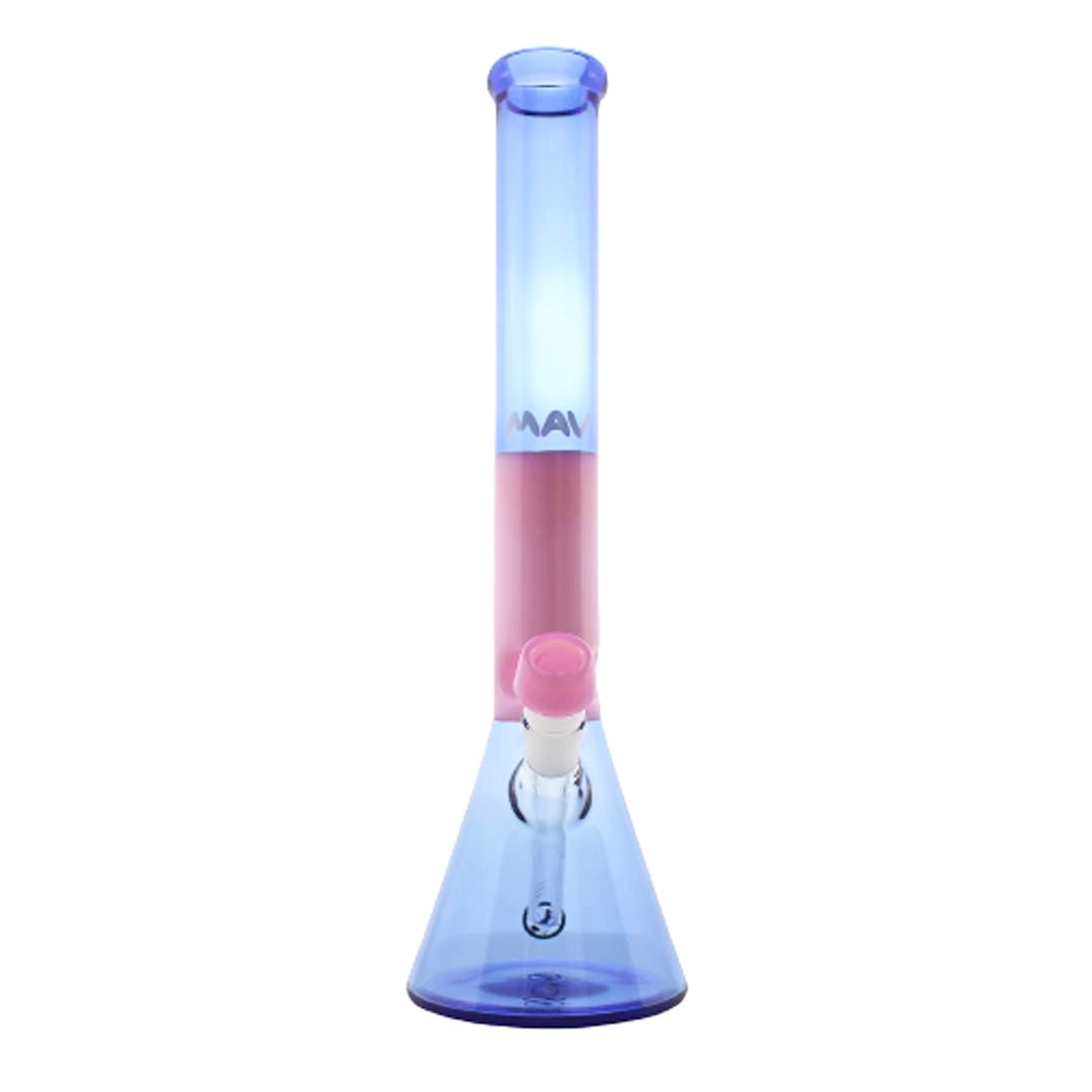 15" x 5mm 44mm Beaker Bong Pink & Blue Cotton Candy