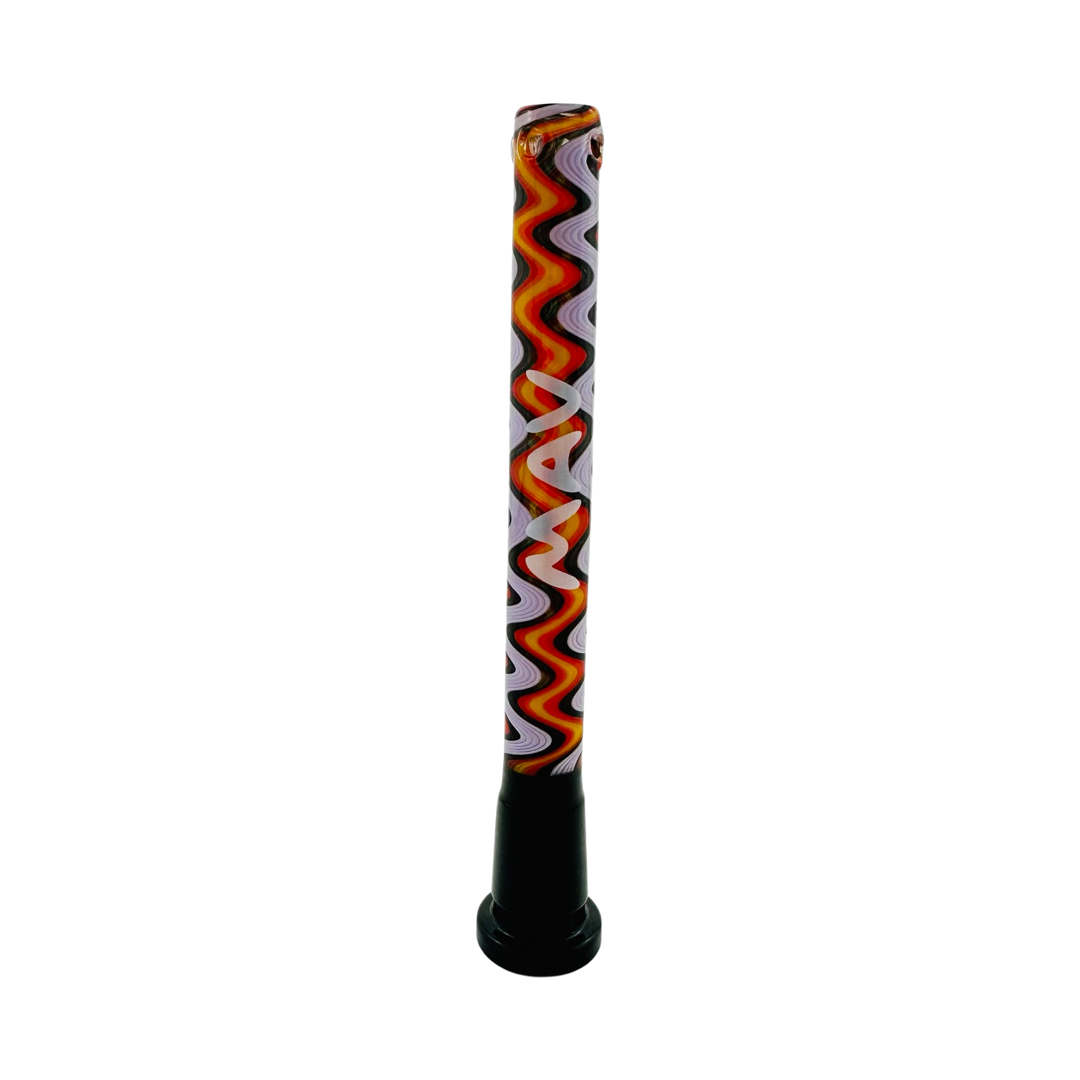5" Swirly Wig Wag Winding Colored Downstem 4 Hole Filtration