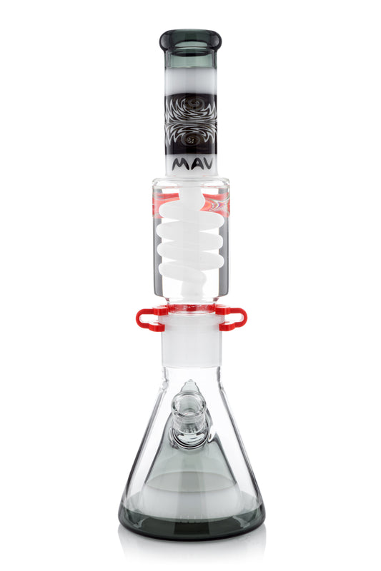 Reversal Wig Wag Smoke and White Slitted Pyramid Beaker Freezable Coil System