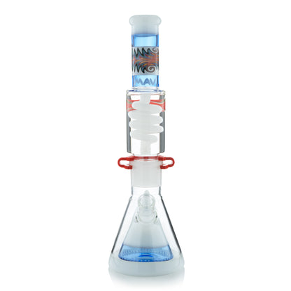 Reversal Wig Wag White and Blue Slitted Pyramid Beaker Freezable Coil System
