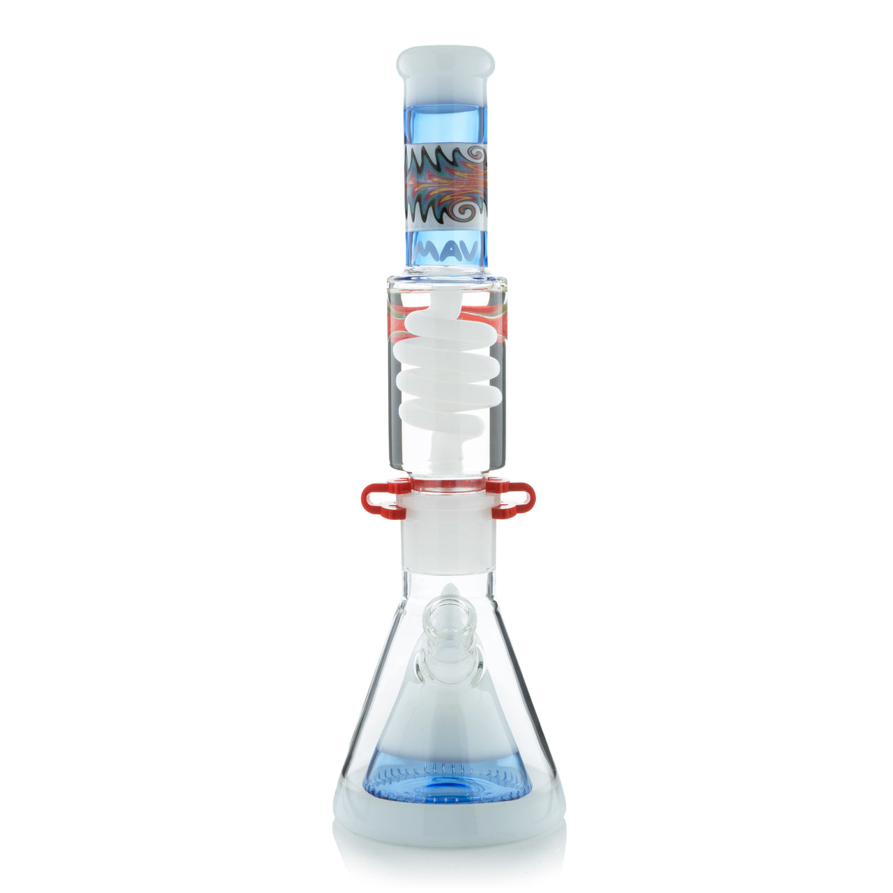 Reversal Wig Wag White and Blue Slitted Pyramid Beaker Freezable Coil System