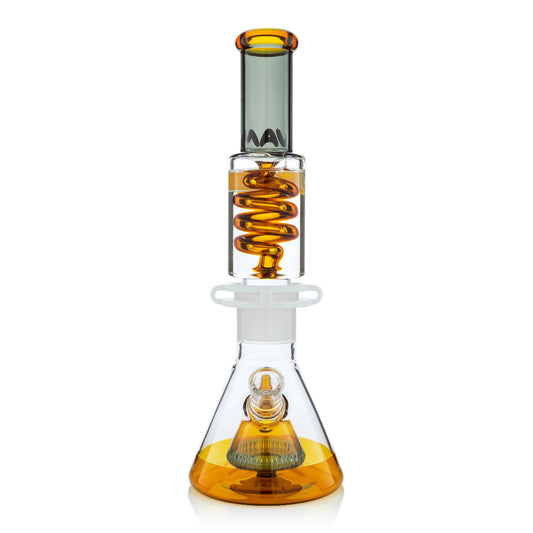 Gold and Transparent Black Slitted Pyramid Beaker Freezable Coil System