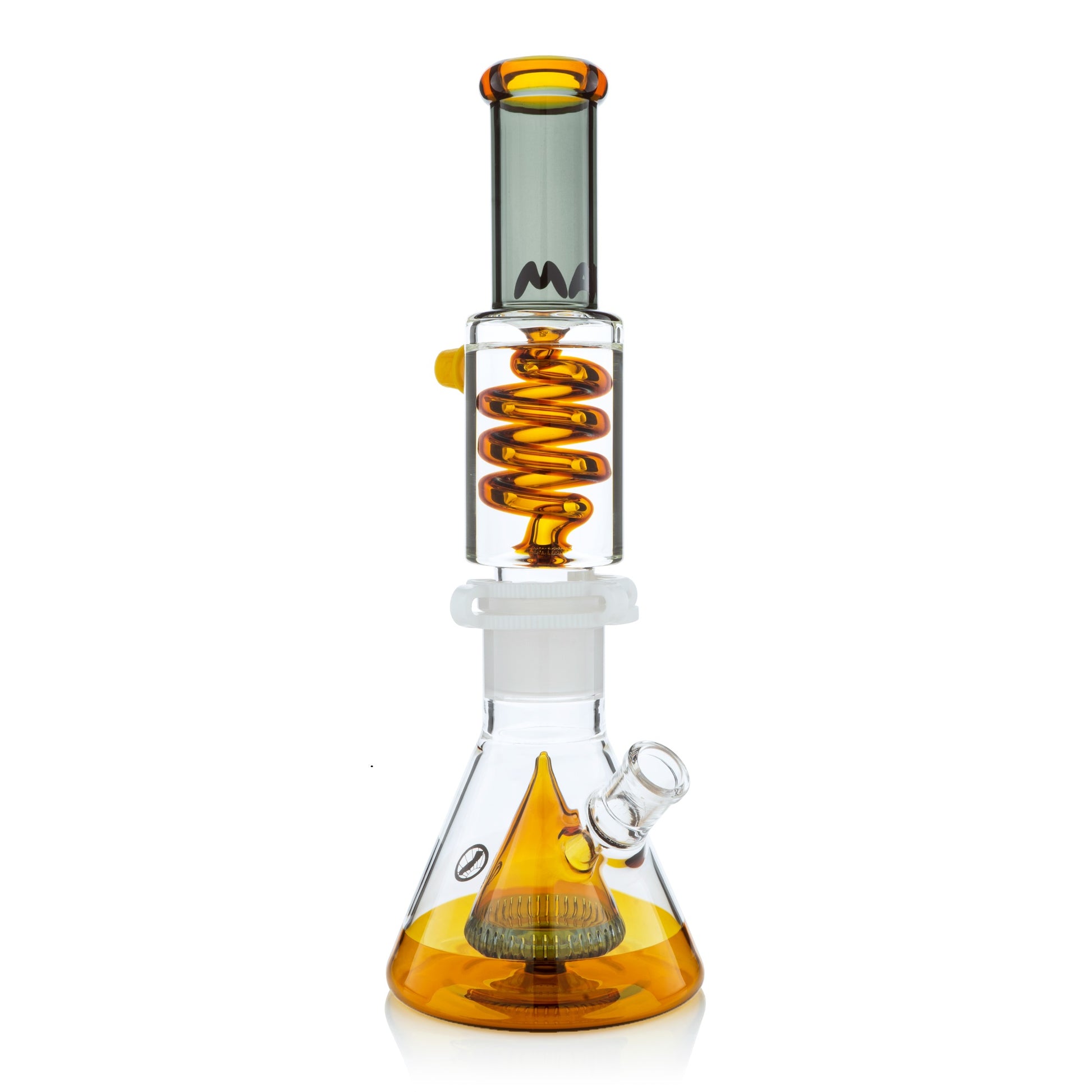 Gold and Transparent Black Slitted Pyramid Beaker Freezable Coil System