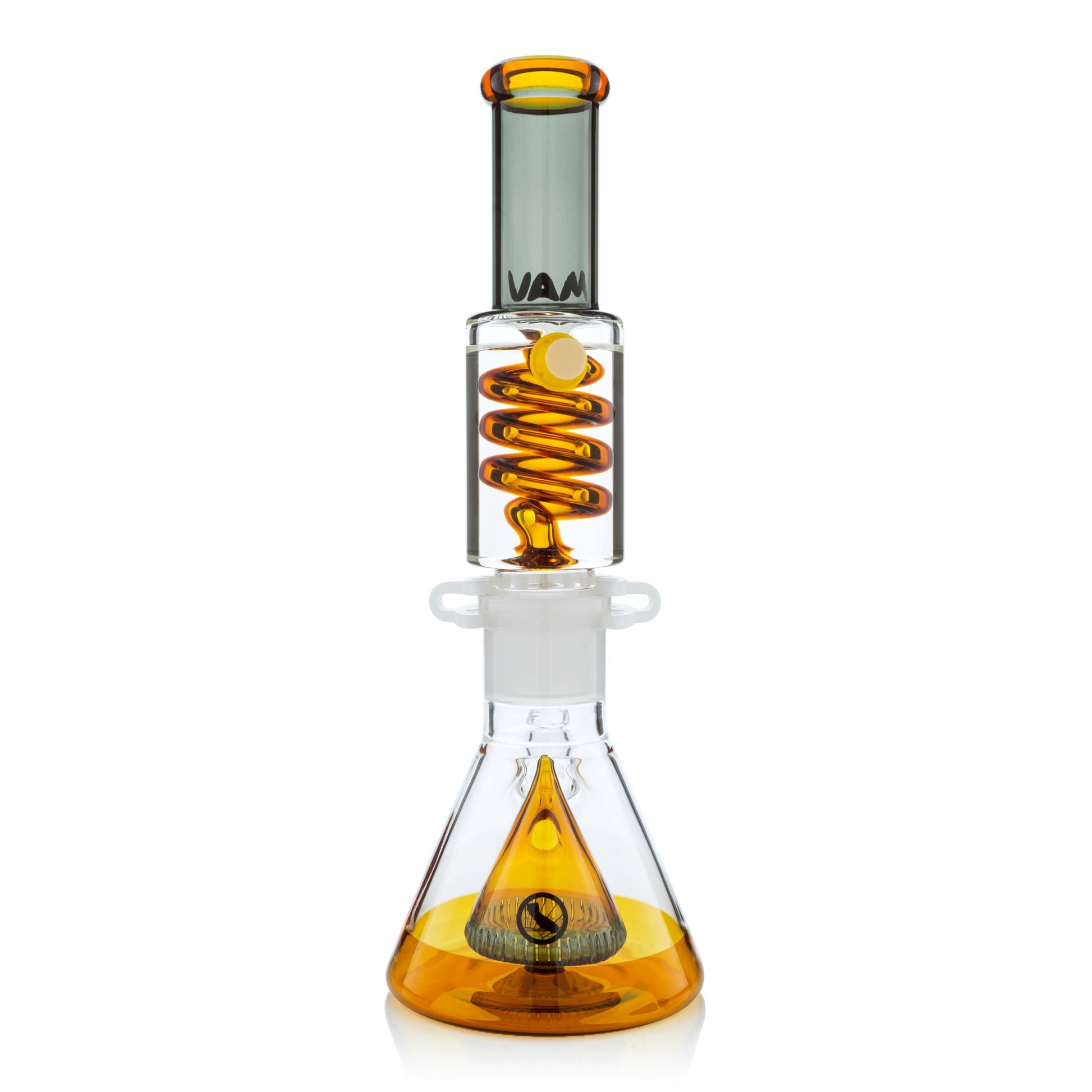 Gold and Transparent Black Slitted Pyramid Beaker Freezable Coil System