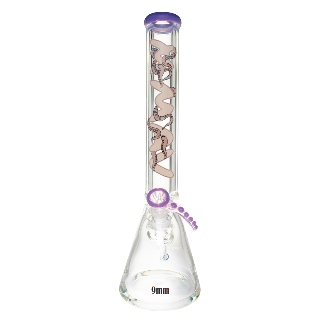 18" x 9mm Octopus Tentacle Specialty Slab Beaker Bong + Octopus Bowl