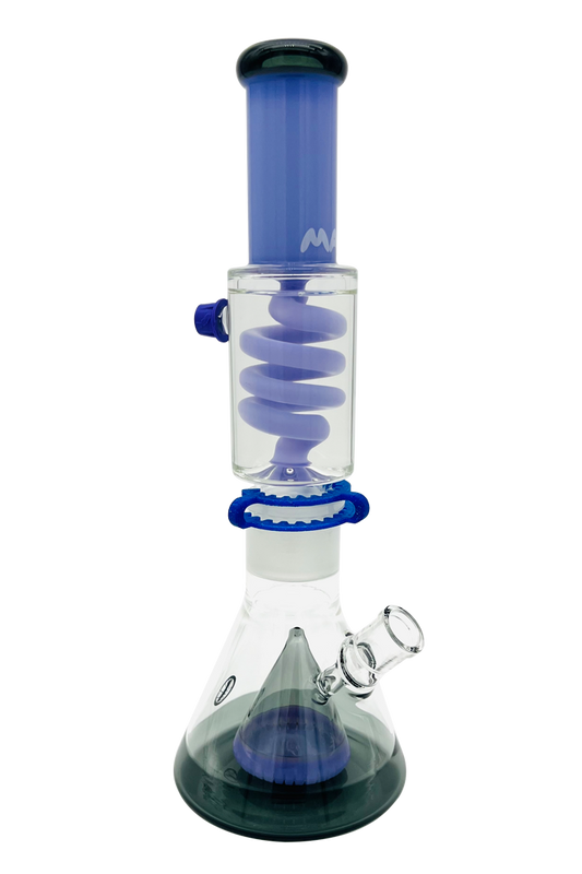 Purple and Transparent Black Slitted Pyramid Beaker Freezable Coil System