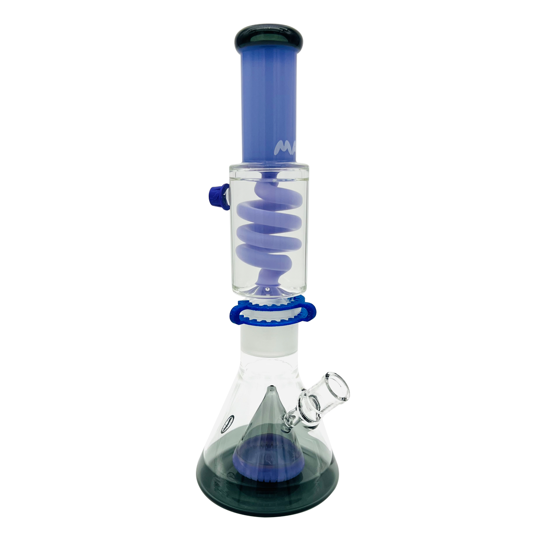 Purple and Transparent Black Slitted Pyramid Beaker Freezable Coil System