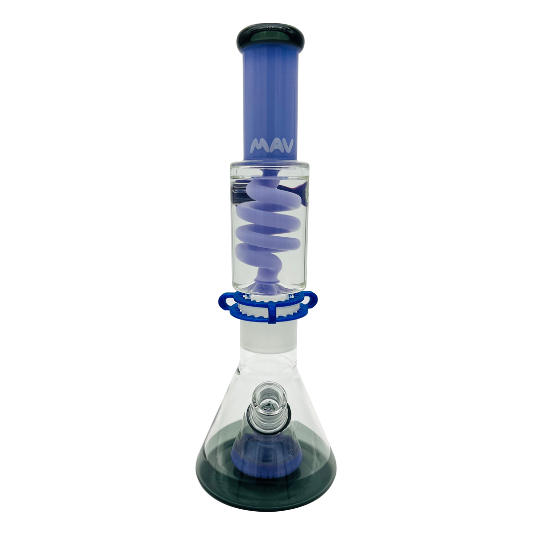 Purple and Transparent Black Slitted Pyramid Beaker Freezable Coil System