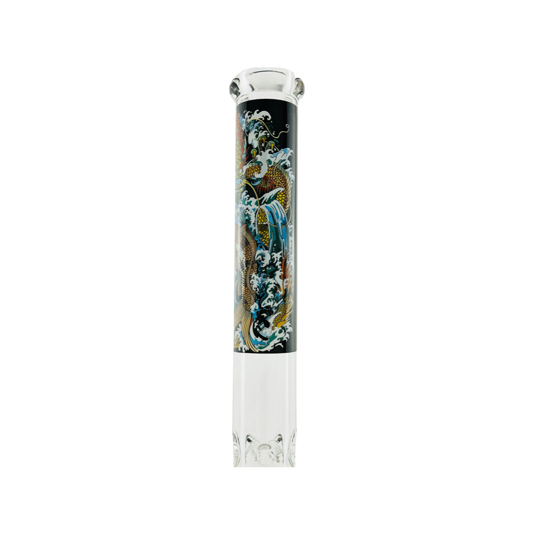 18" X 9mm The Legend of The Dragon Koi and the Hidden MAV Beaker Bong